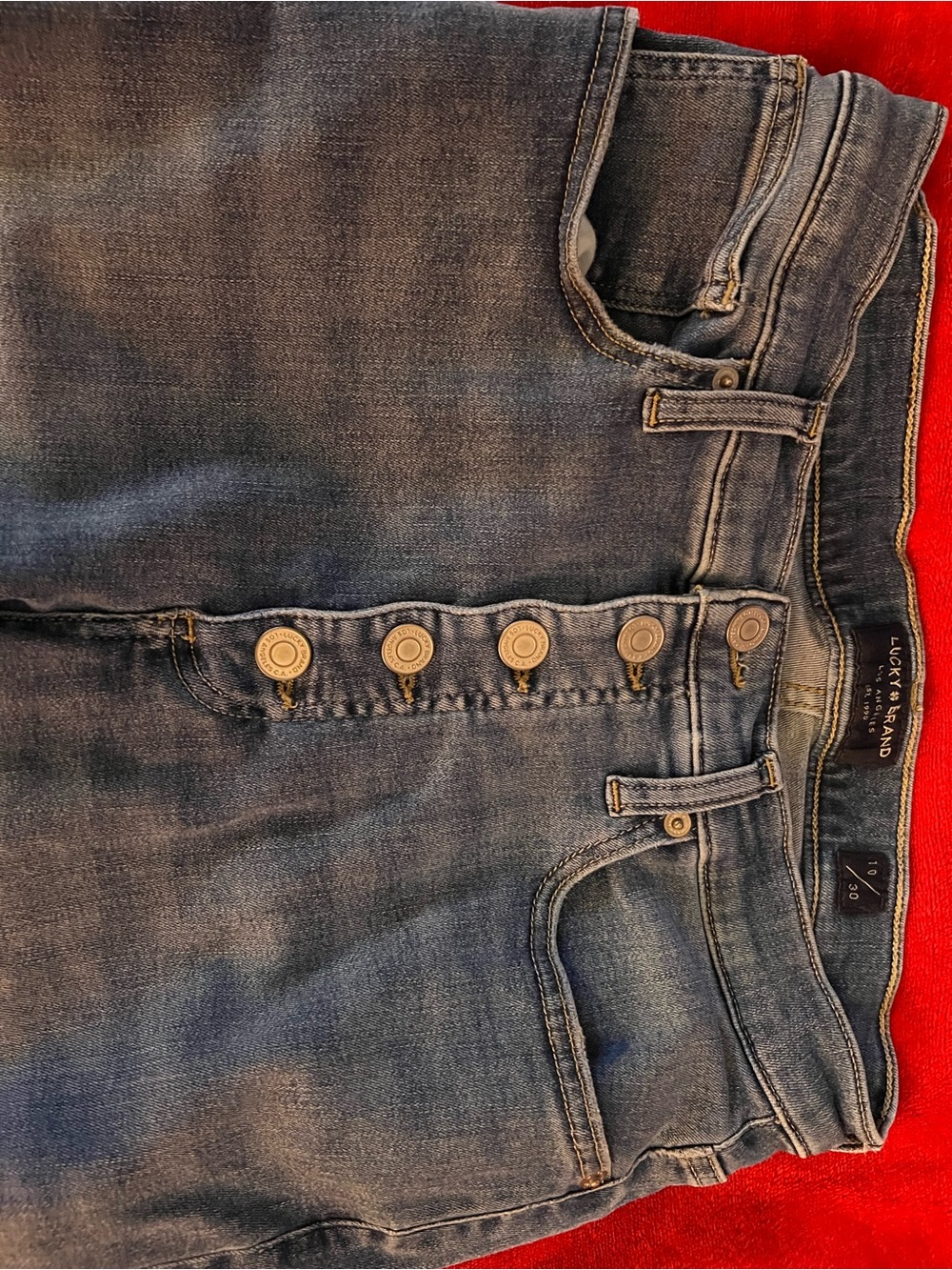 Lucky Brand Women’s Blue Button-Fly Skinny Leg Jeans